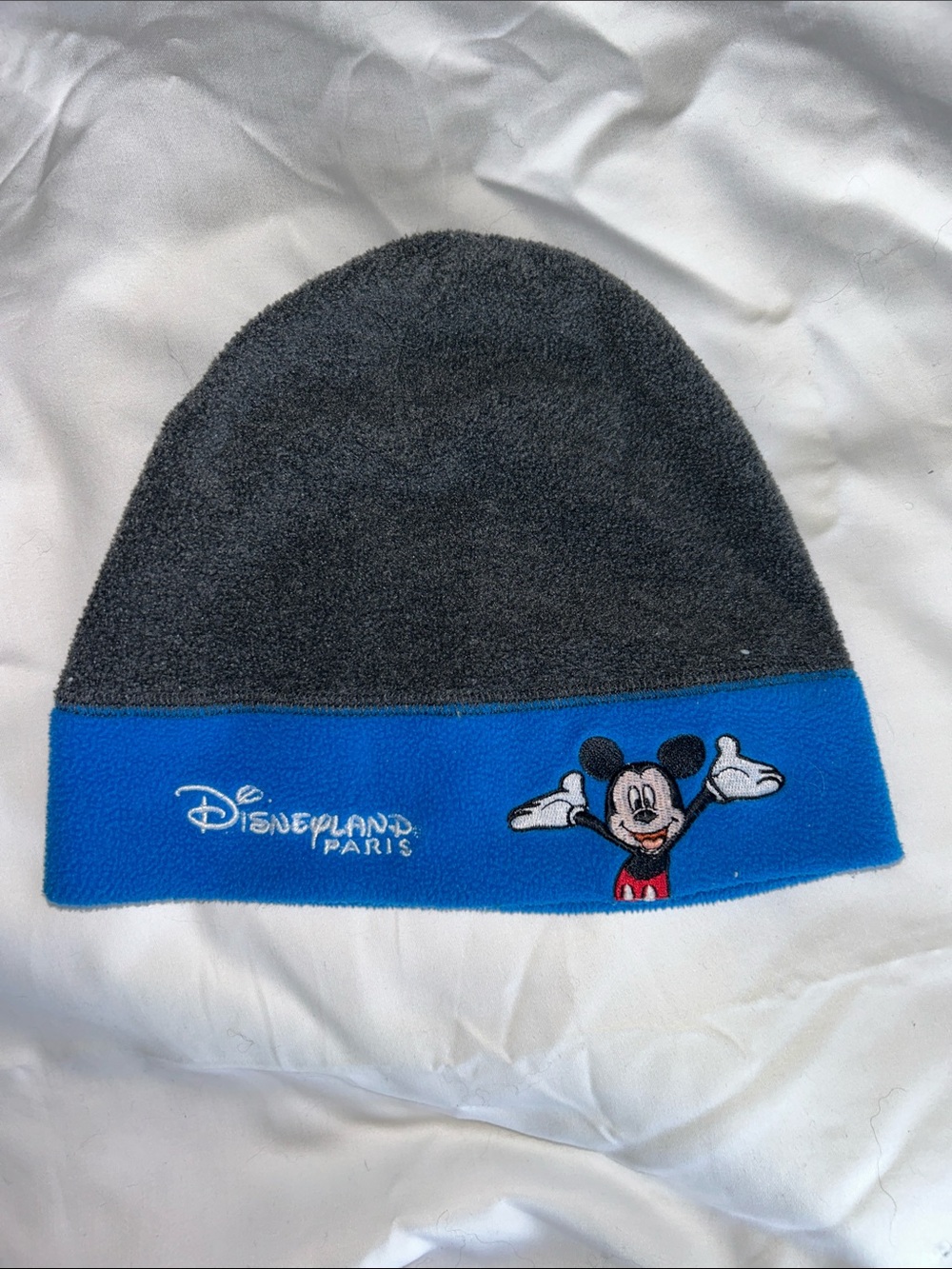 Disneyland Paris Kids Grey and Blue Mickey Beanie